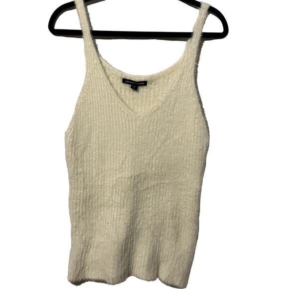 Boston Proper Tops - Boston Proper Women's Size Large Soft Fuzzy Y2K Evening Wear White Tank Top